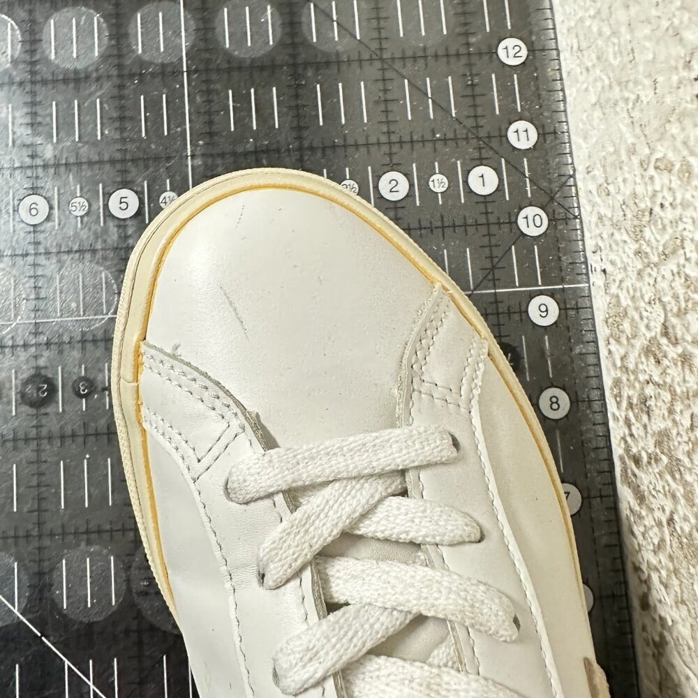 VEJA Esplar Women Size 7 White Leather Tan V Logo Lace Up Sneakers - Picture 11 of 11